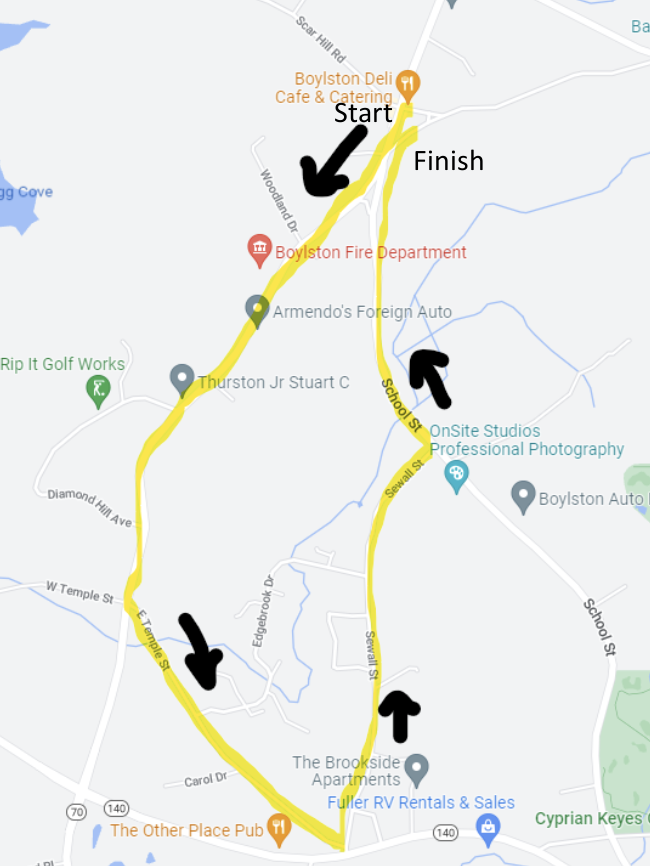 Katies 5K Course map